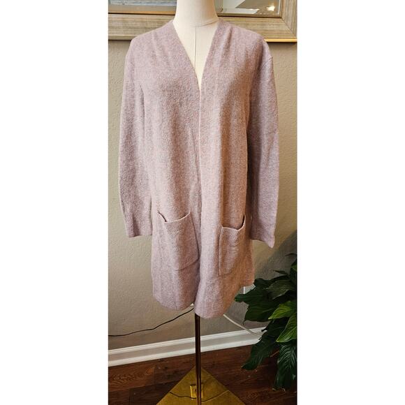 Madewell Coziest Yarn Kent Oversized Open Front Cardigan Sweater Women Sz S Pink - Picture 2 of 7